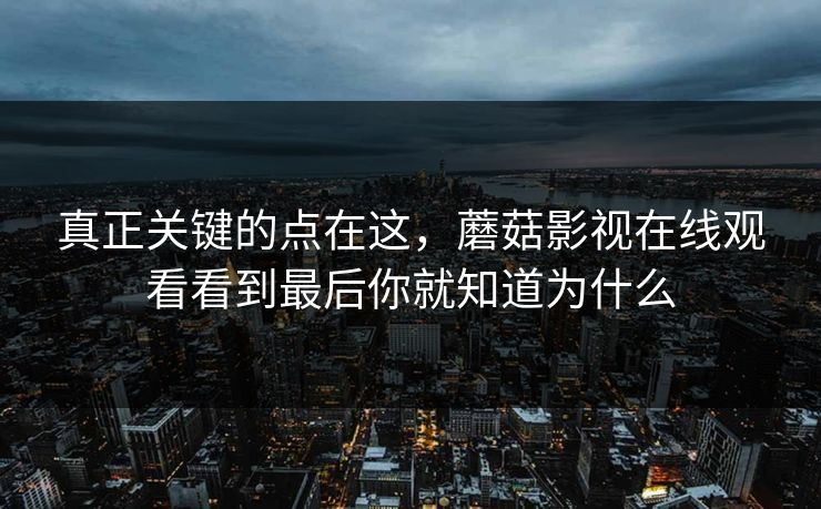 真正关键的点在这,蘑菇影视在线观看看到最后你就知道为什么
