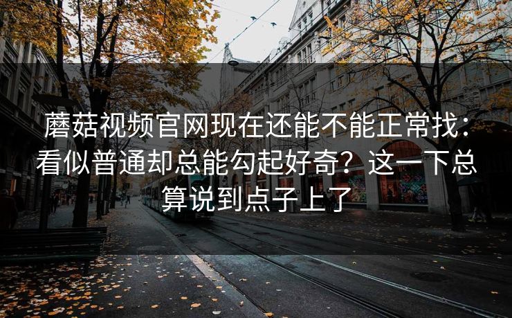 蘑菇视频官网现在还能不能正常找：看似普通却总能勾起好奇？这一下总算说到点子上了