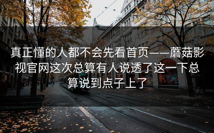 真正懂的人都不会先看首页——蘑菇影视官网这次总算有人说透了这一下总算说到点子上了