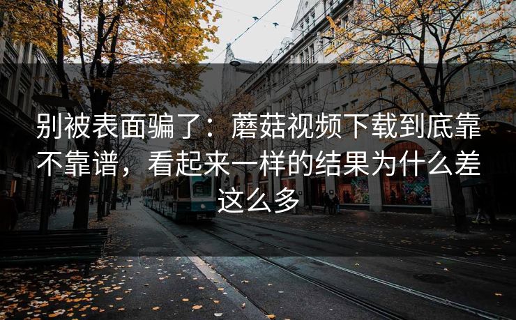 别被表面骗了：蘑菇视频下载到底靠不靠谱，看起来一样的结果为什么差这么多
